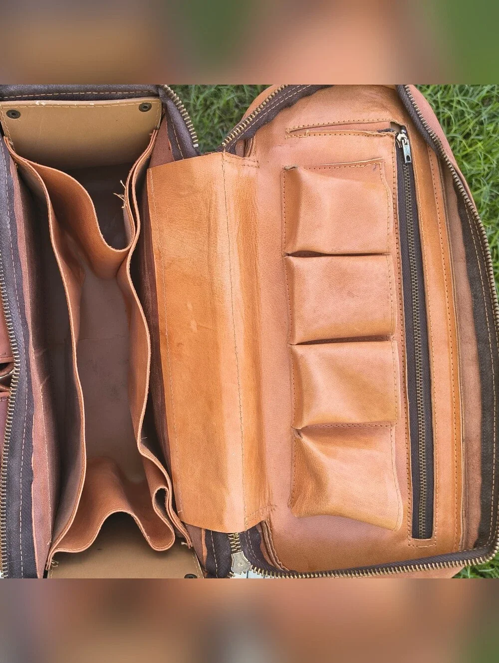 Hand-Tooled Brown Leather Camera Bag, Vintage 50s, Never Used, Mint Vintage